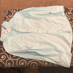 Light green button down